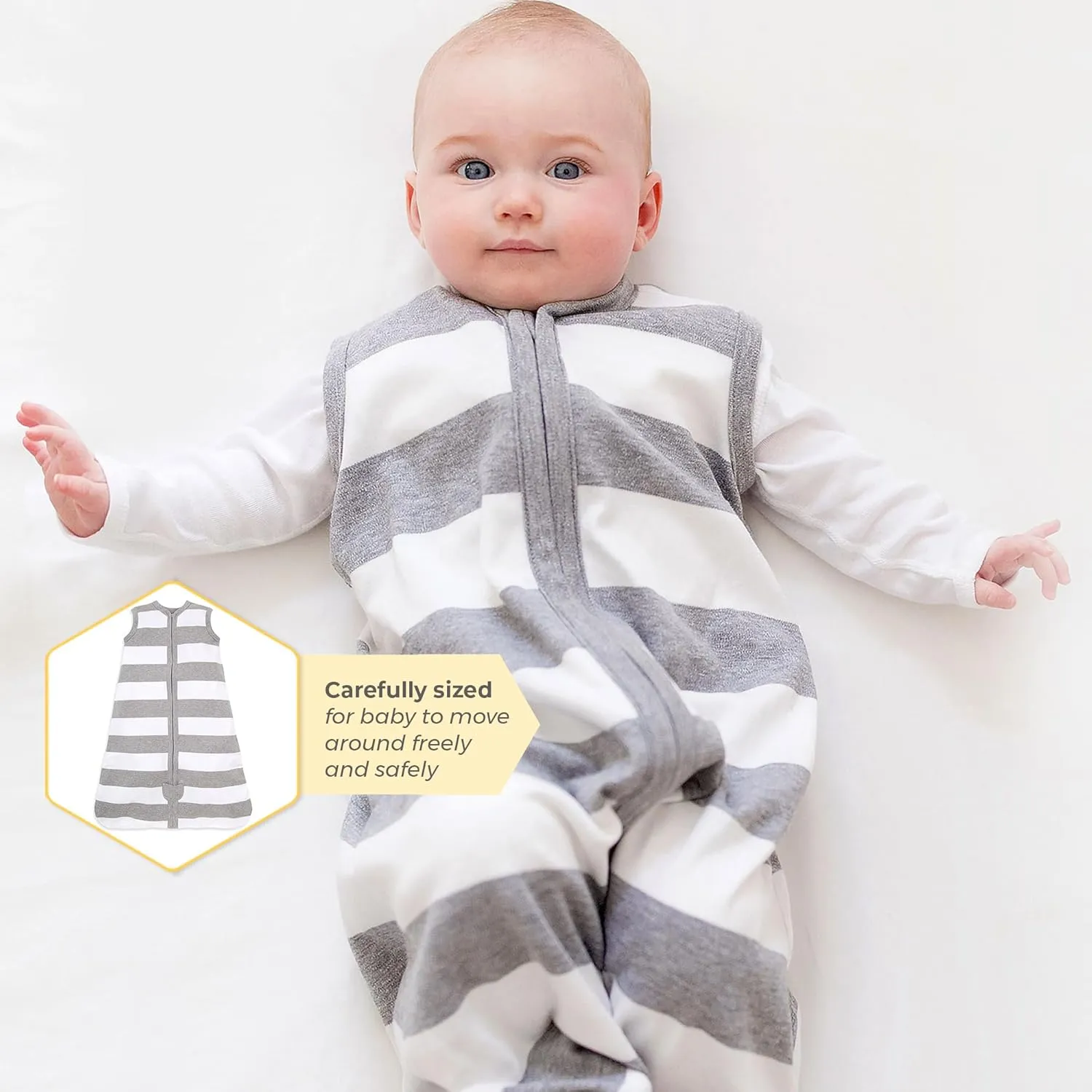 Burt's Bees Baby Beekeeper Wearable Blanket, Organic Cotton Swaddle 0.5 or 1.5 TOG, Newborn Essentials Shower Gift