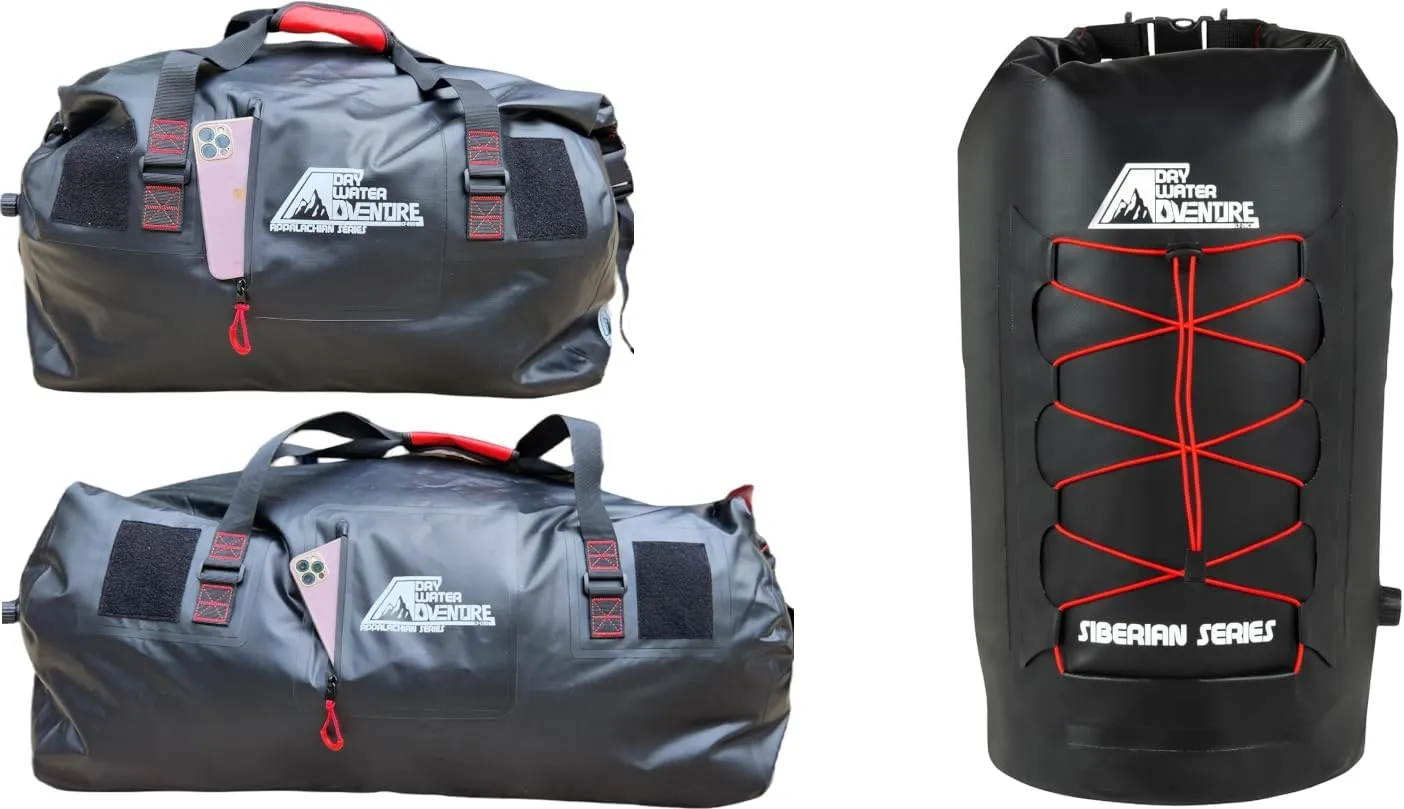 Buy 2 Appalachian Waterproof Duffel Bags LT-80 (80 Liter)) & LT-120 (120 Liter)) Get 1 Siberian Cooler LT-20 (20 Liter)