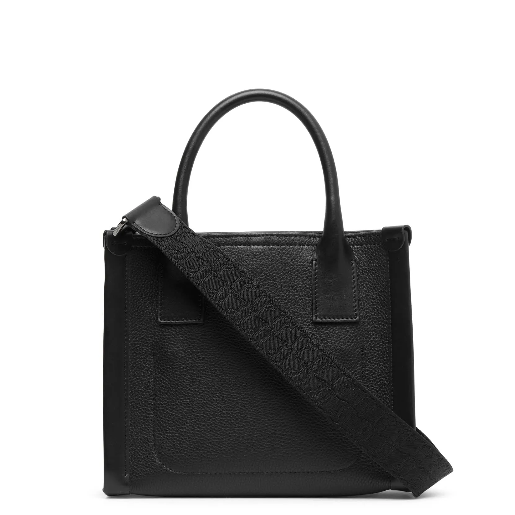 By my side E/W mini black leather tote bag
