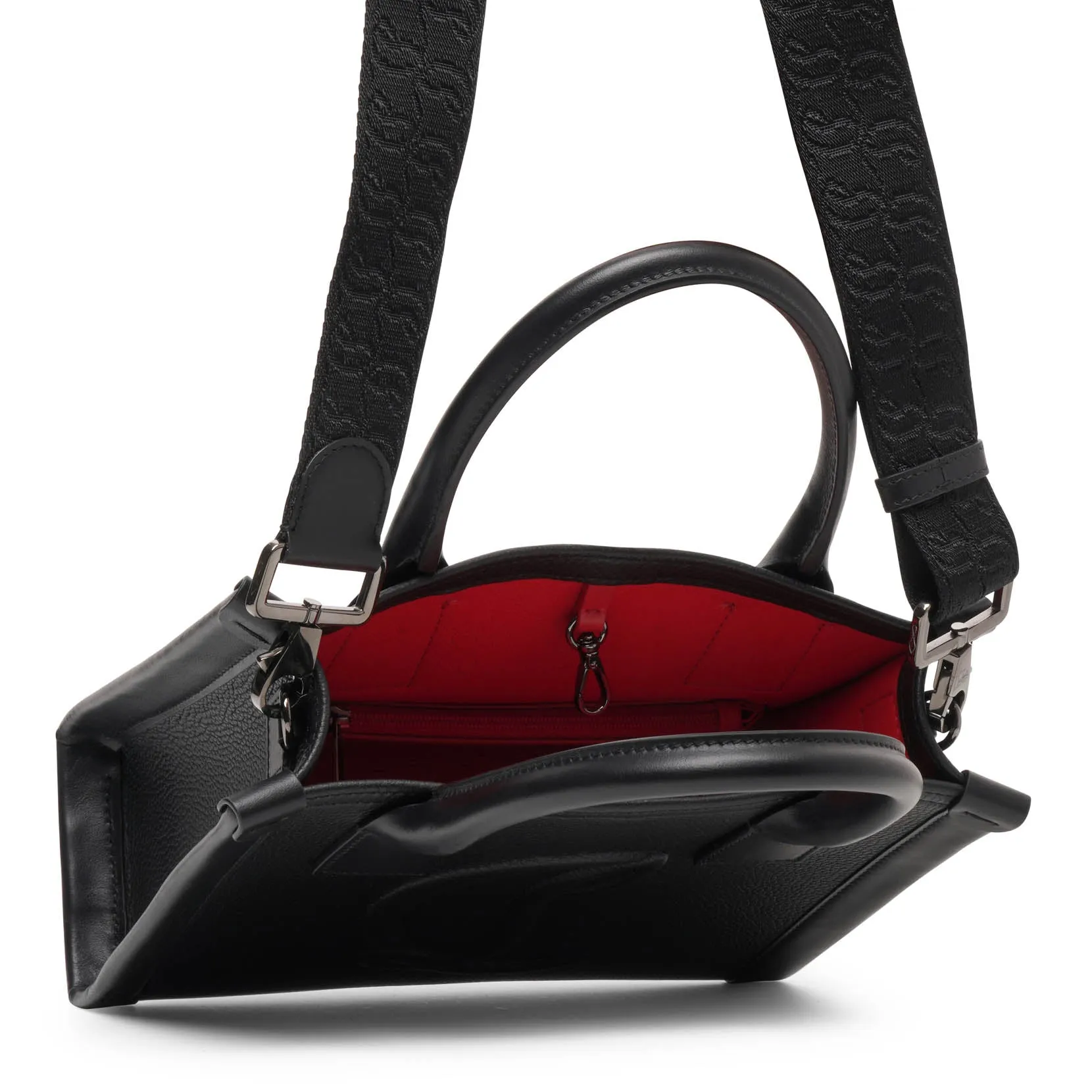 By my side E/W mini black leather tote bag