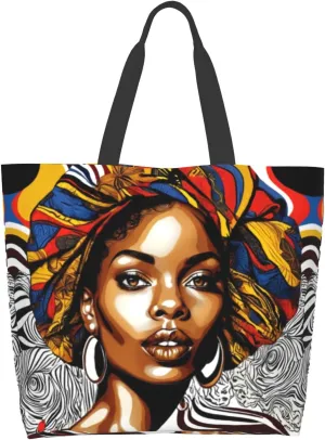 Cafl Tote Bag Shoulder Bag Large Reusable Shopping Bags Portable Storage Handbag