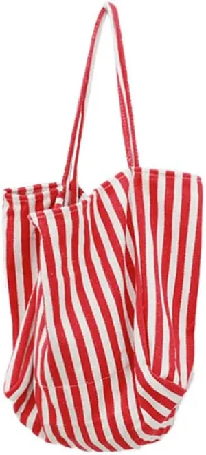 Canvas Shoulder Purse Casual Tote Bag Hobo Women Foldable Shoulder Handbag for Beach Picnic Vacation Shopping Red