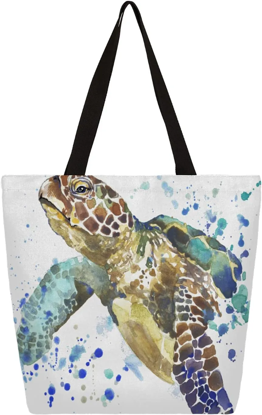 Canvas Tote Bag Large Women Casual Reusable Shoulder Bag Handbag with Zipper Casual Tote Shopping Travel Beach Cloth Bag