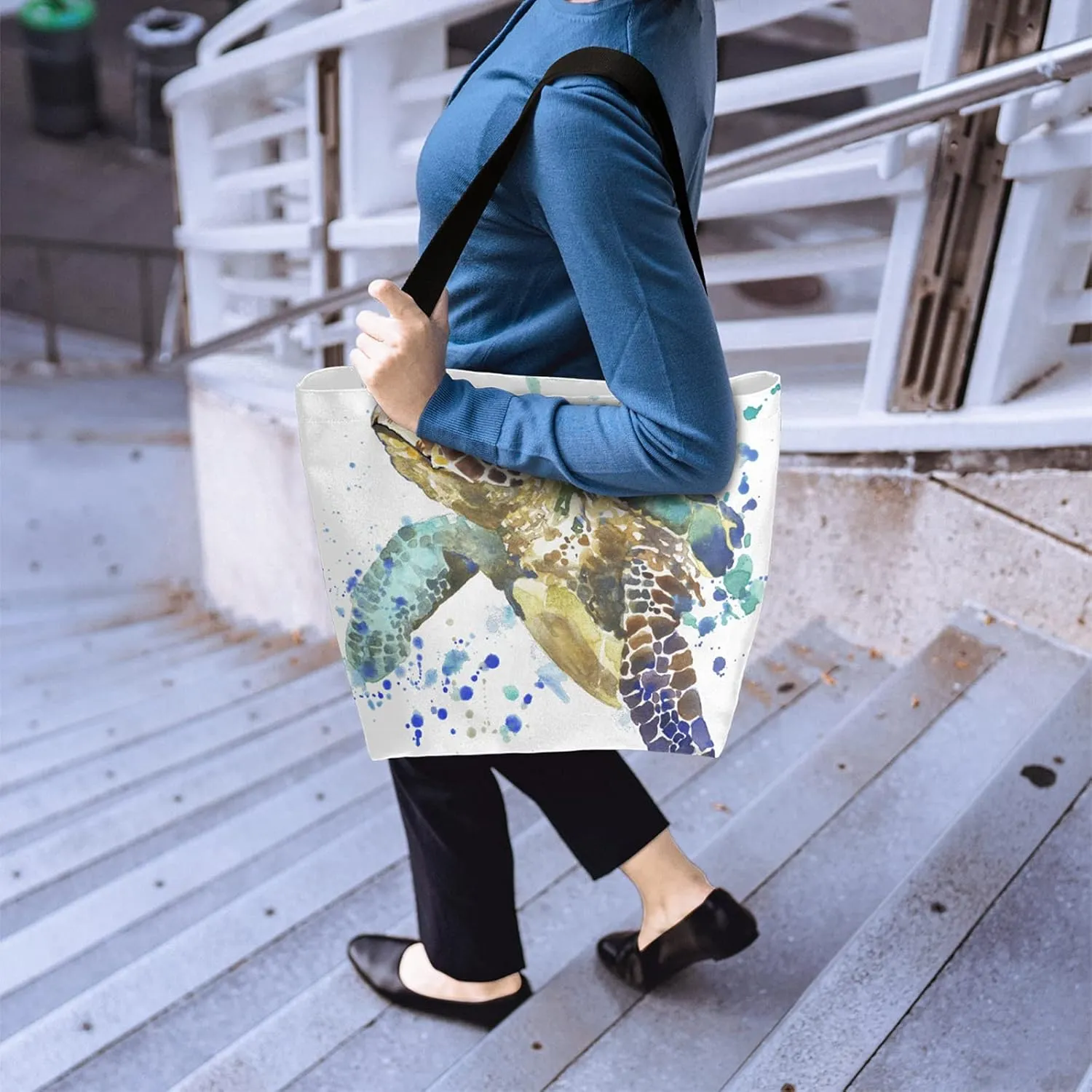 Canvas Tote Bag Large Women Casual Reusable Shoulder Bag Handbag with Zipper Casual Tote Shopping Travel Beach Cloth Bag