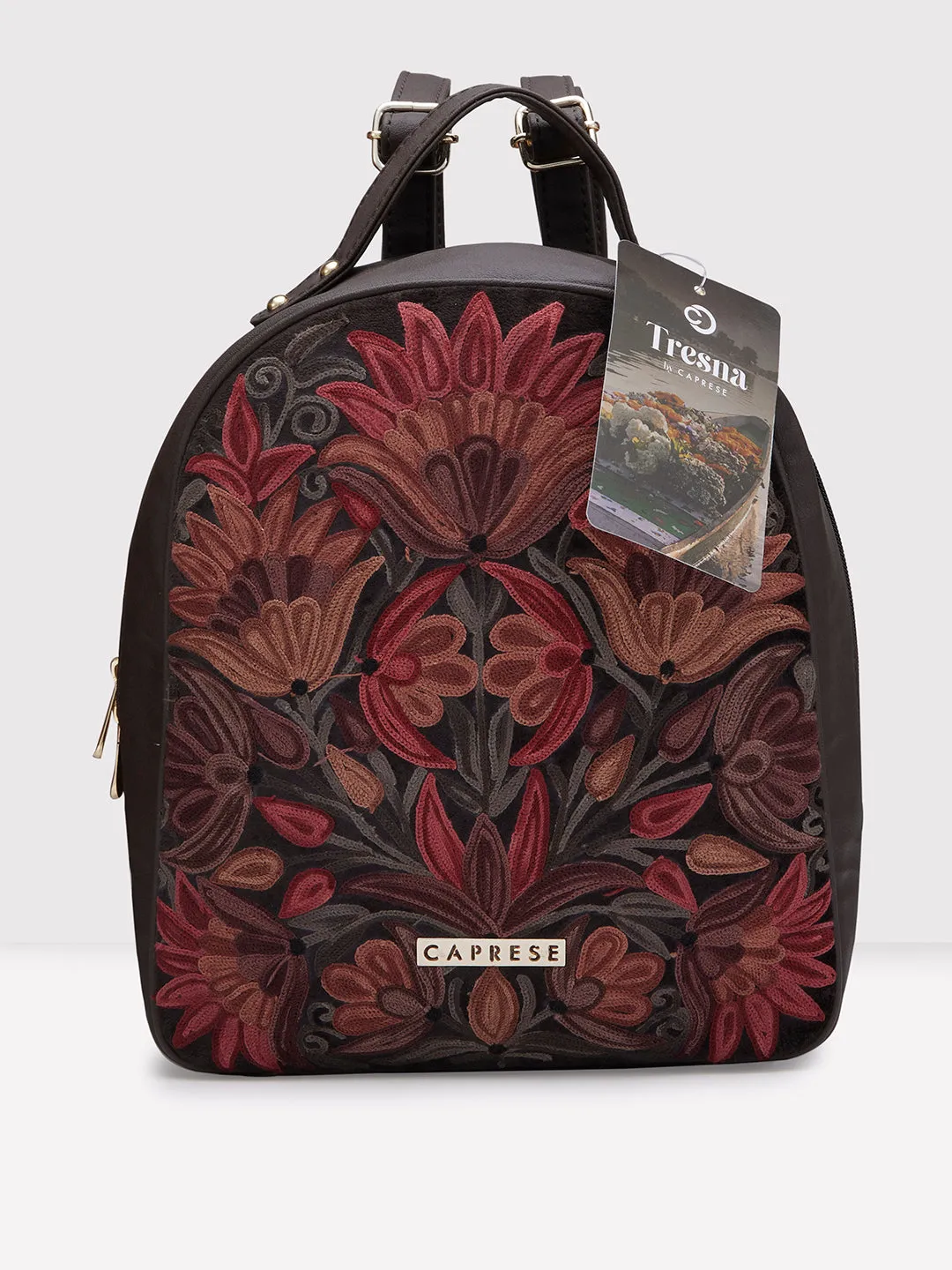 Caprese Tresna Medium Brown Backpack