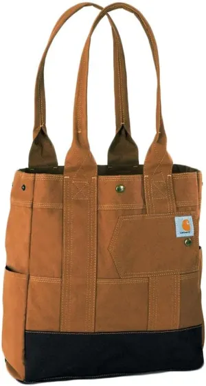 Carhartt Vertical, Durable Tote Bag with Snap Closure, Brown, One Size