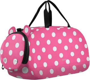 Cartoon Dot Hot Pink Duffel Bag with Shoes Compartment Multifunctional Carry On Overnight Bag for Beach Swim Bags Pool Sports