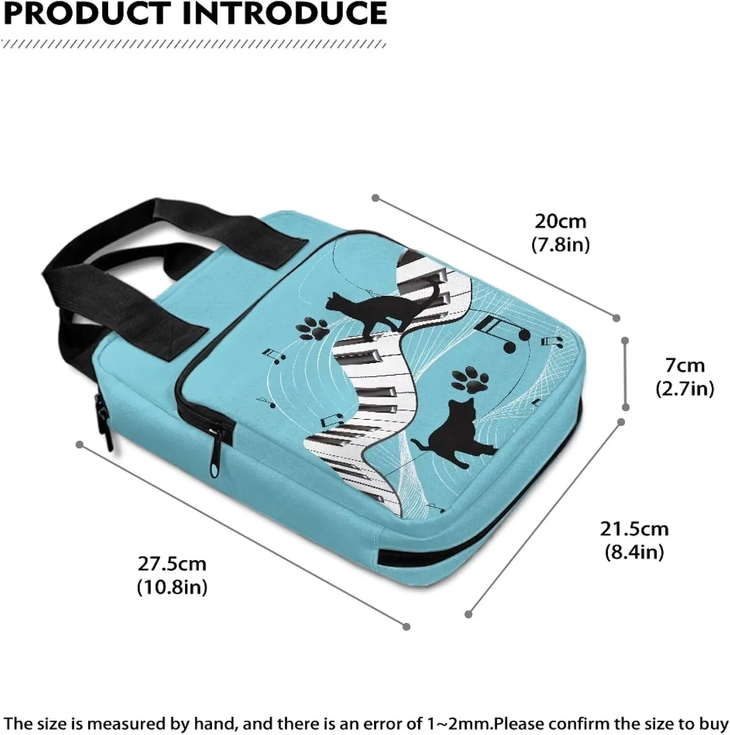 Cat Piano Key Bible Cover Case for Women Bible Carrier With Shoulder Strap Bible Cover with Handles Easy to Clean