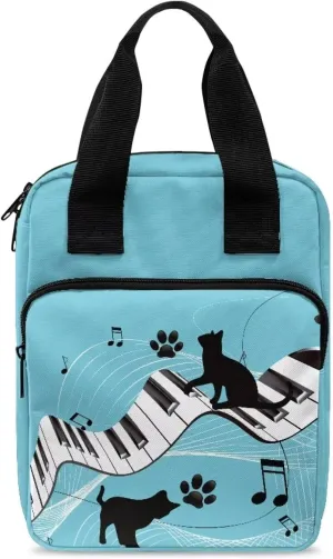 Cat Piano Key Bible Cover Case for Women Bible Carrier With Shoulder Strap Bible Cover with Handles Easy to Clean