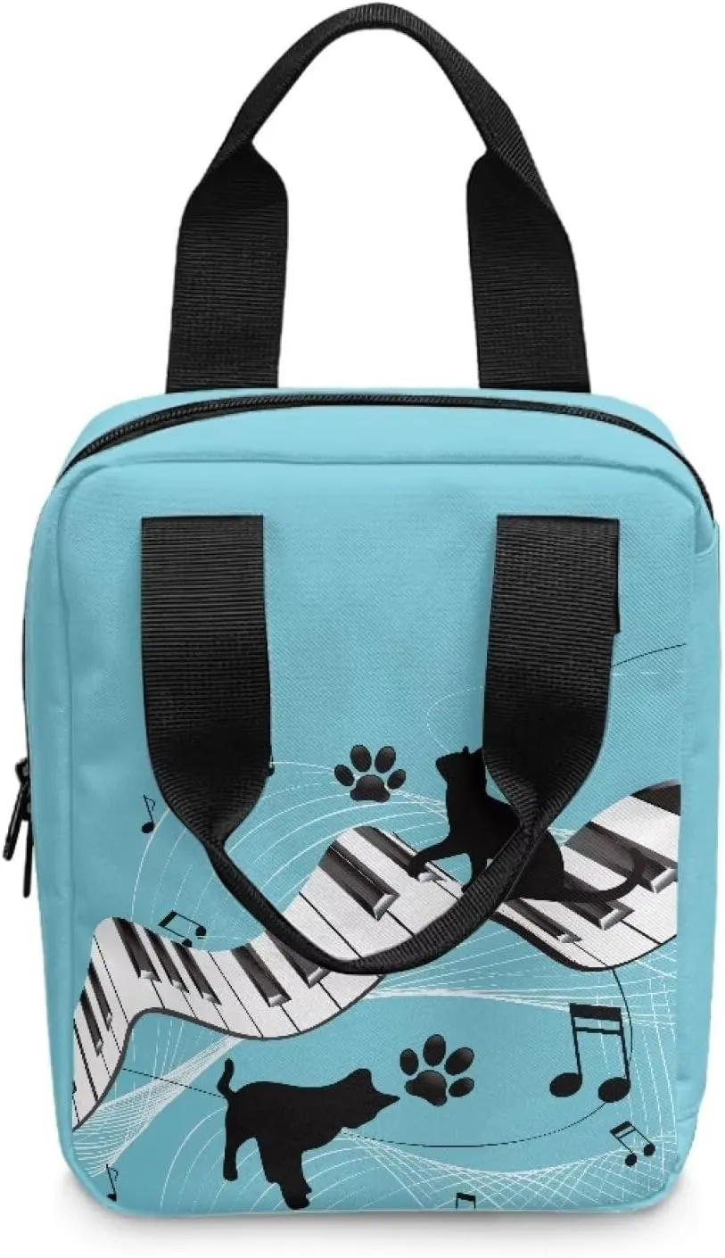 Cat Piano Key Bible Cover Case for Women Bible Carrier With Shoulder Strap Bible Cover with Handles Easy to Clean