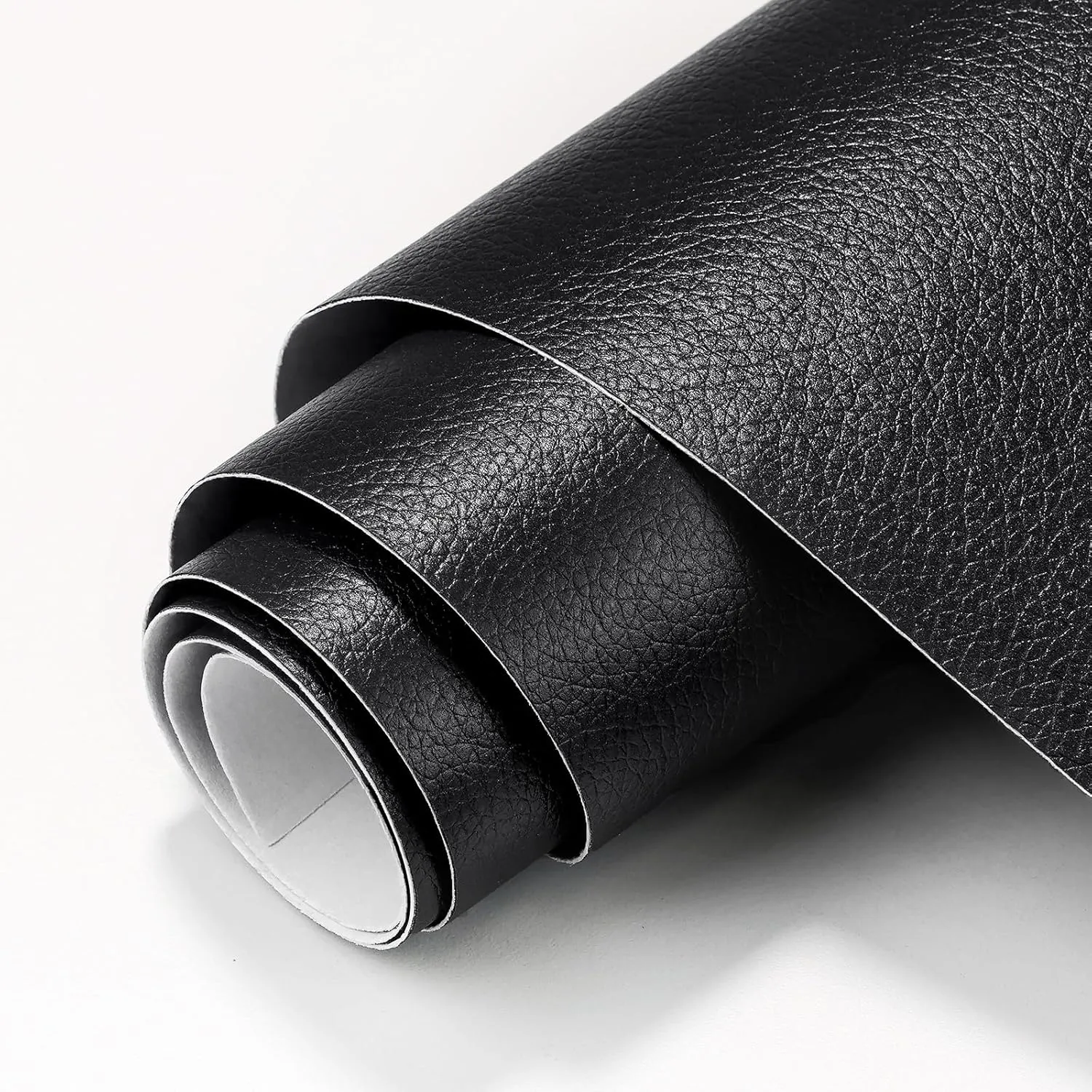 CAX Black Faux Leather Repair Patch 15.7x80 Inch Large Self-Adhesive Leather Repair Tape,Leather Repair Kit for Cabinets,Shelves,Sofa,Car Seats,Chairs,Bags,Shoes(Waterproof, Textured)