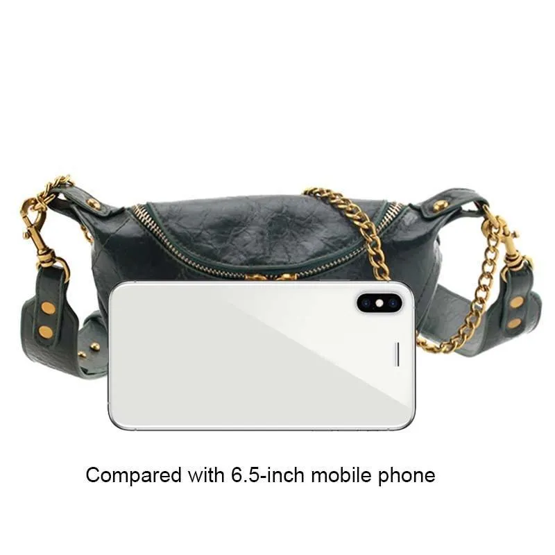 Chained Crossbody Bag Leather Waterproof Safe Small Shoulder