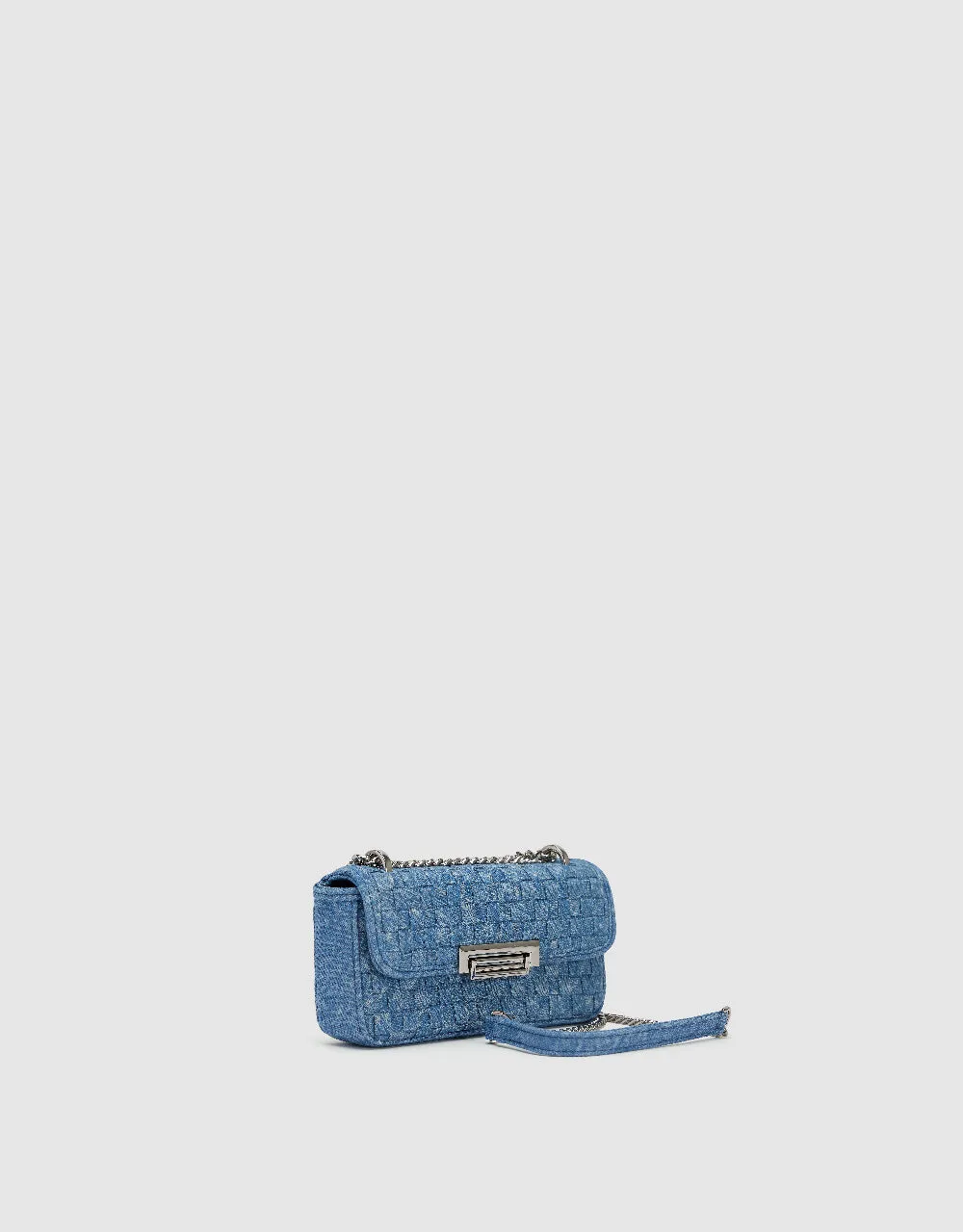 Chained Denim Shoulder Bag