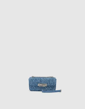 Chained Denim Shoulder Bag