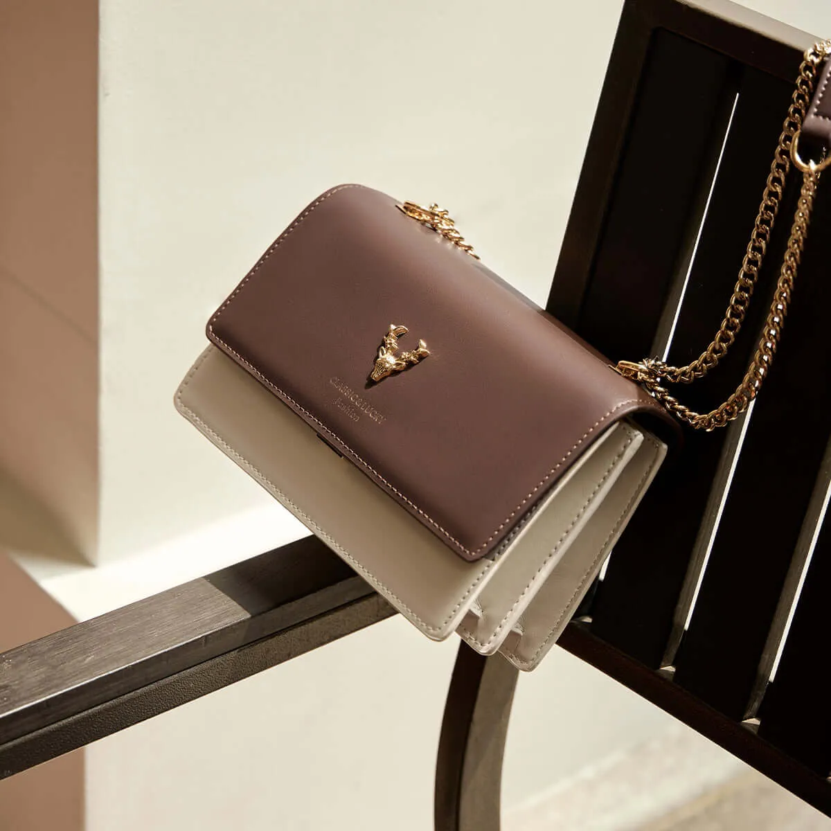 Chained Shoulder Bag Highly-rated Kylie Massive bargain Leather Double