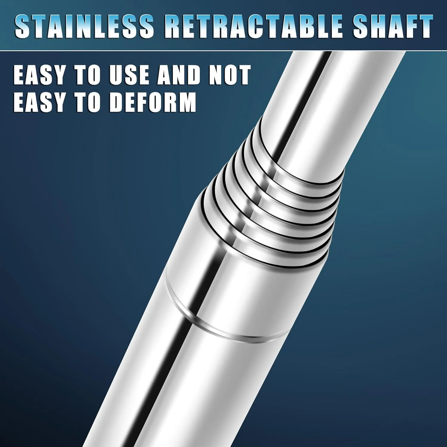 CHAMPKEY Two-Sided 6Ft / 9Ft / 12Ft / 14.5Ft Golf Ball Retriever Lite Version - Premium Stainless Steel Telescopic Golf Ball Picker- Come with Premium Head Cover