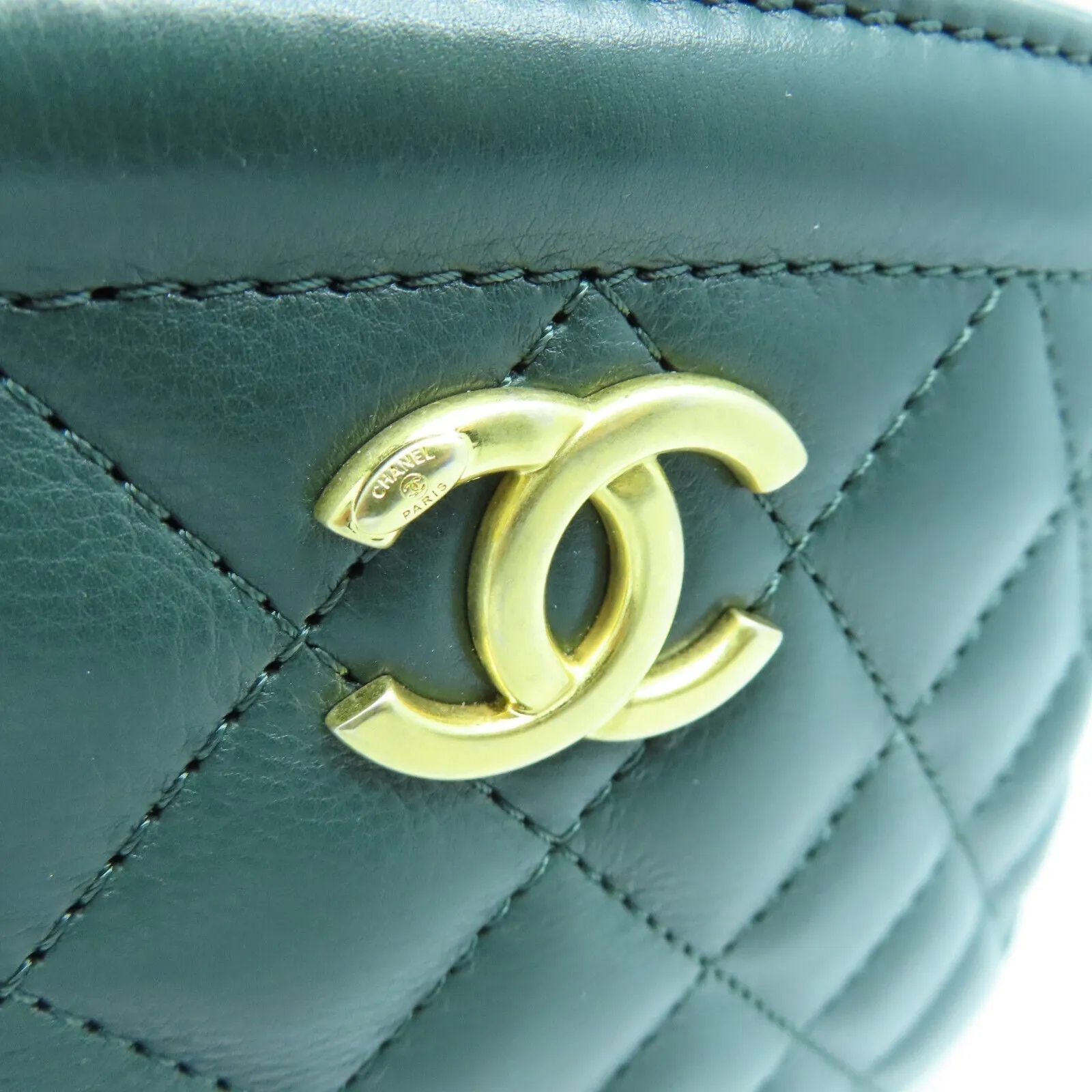CHANEL QUILTED CC VANITY CASE 2WAY SHOULDER HANDBAG
