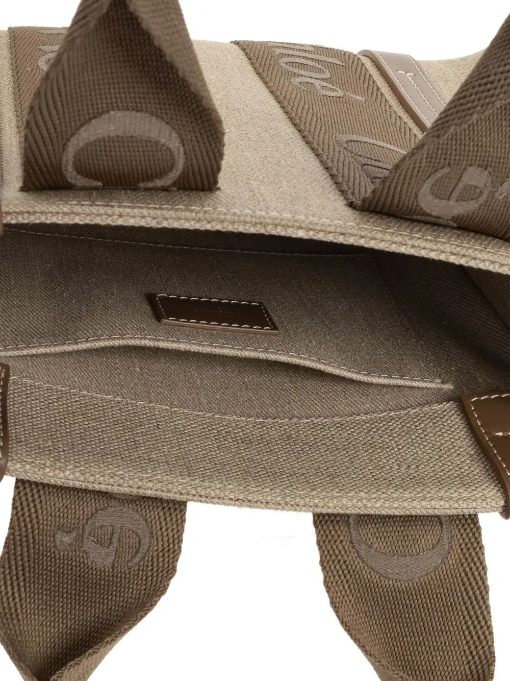 Chloè Woody Small Canvas And Leather Tote Bag