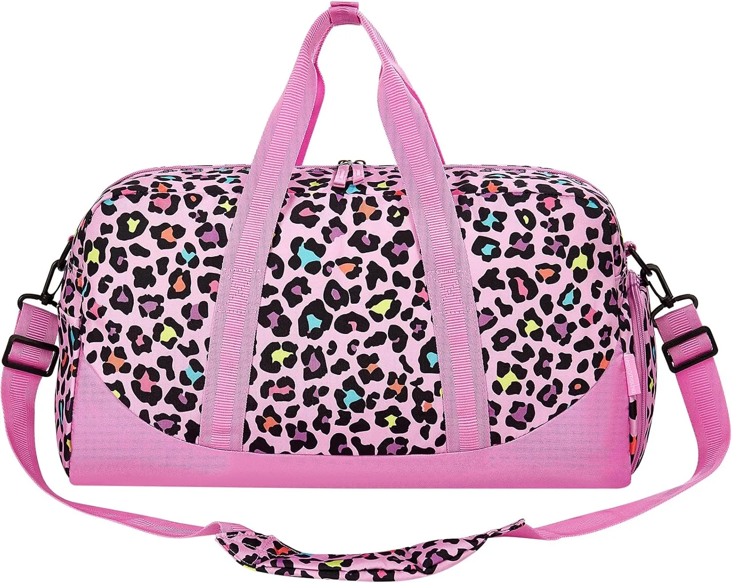 Choco Mocha Kids Duffle Bag Girls - Cheetah Weekender Overnight Bags for Girl Ages 9-12, Pink