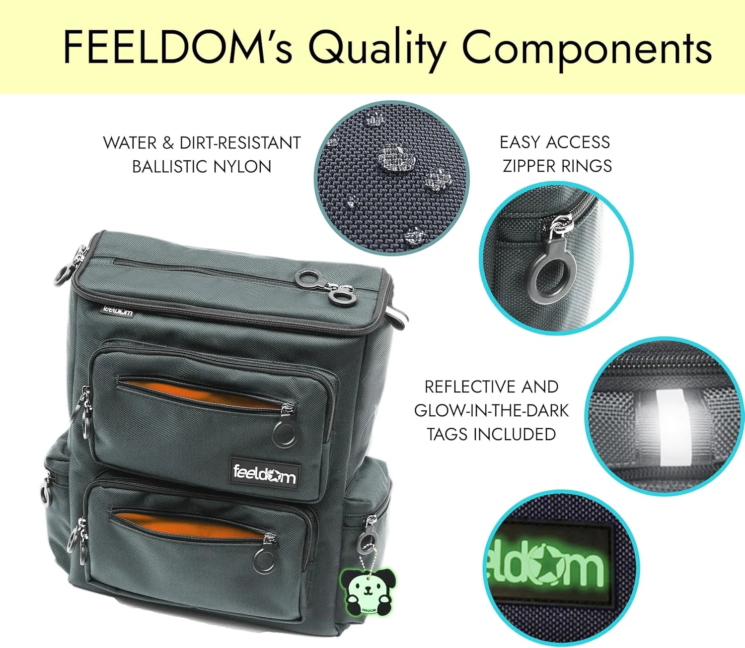 Classic Medium Adaptive Wheelchair Backpack for Back of Chair – 20L EZ-Access Laptop Wheelchair Bag – Mobility Scooter & Electric Wheelchair Accessories, Charcoal Gray