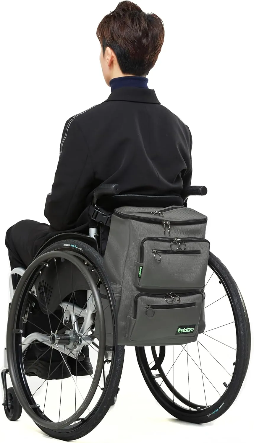 Classic Medium Adaptive Wheelchair Backpack for Back of Chair – 20L EZ-Access Laptop Wheelchair Bag – Mobility Scooter & Electric Wheelchair Accessories, Charcoal Gray