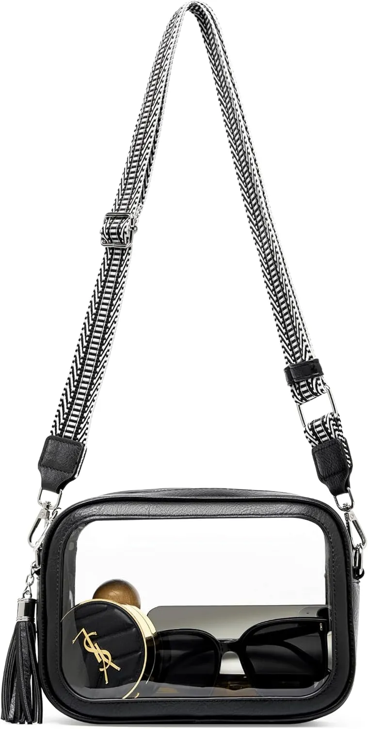 Clear Bag for Stadium Events, Clear Purse Stadium Approved Crossbody Bag for Concerts Sports Festivals Events Women