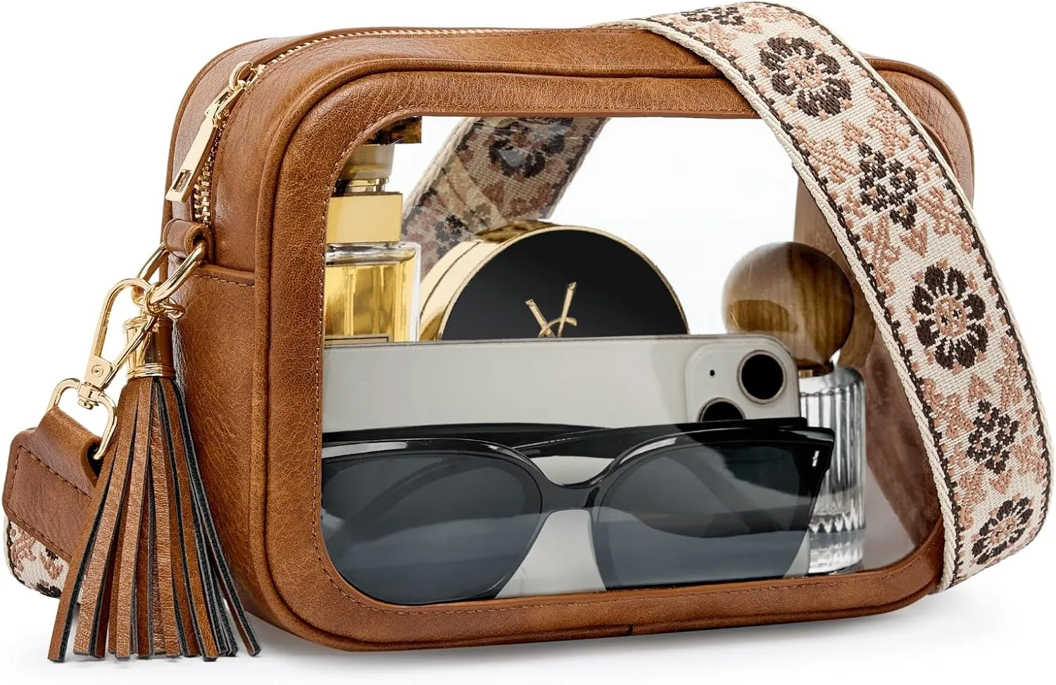Clear Bag for Stadium Events, Clear Purse Stadium Approved Crossbody Bag for Concerts Sports Festivals Events Women