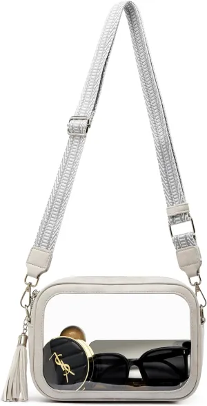 Clear Bag for Stadium Events, Clear Purse Stadium Approved Crossbody Bag for Concerts Sports Festivals Events Women