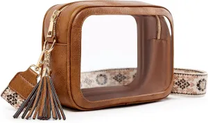 Clear Bag for Stadium Events, Clear Purse Stadium Approved Crossbody Bag for Concerts Sports Festivals Events Women
