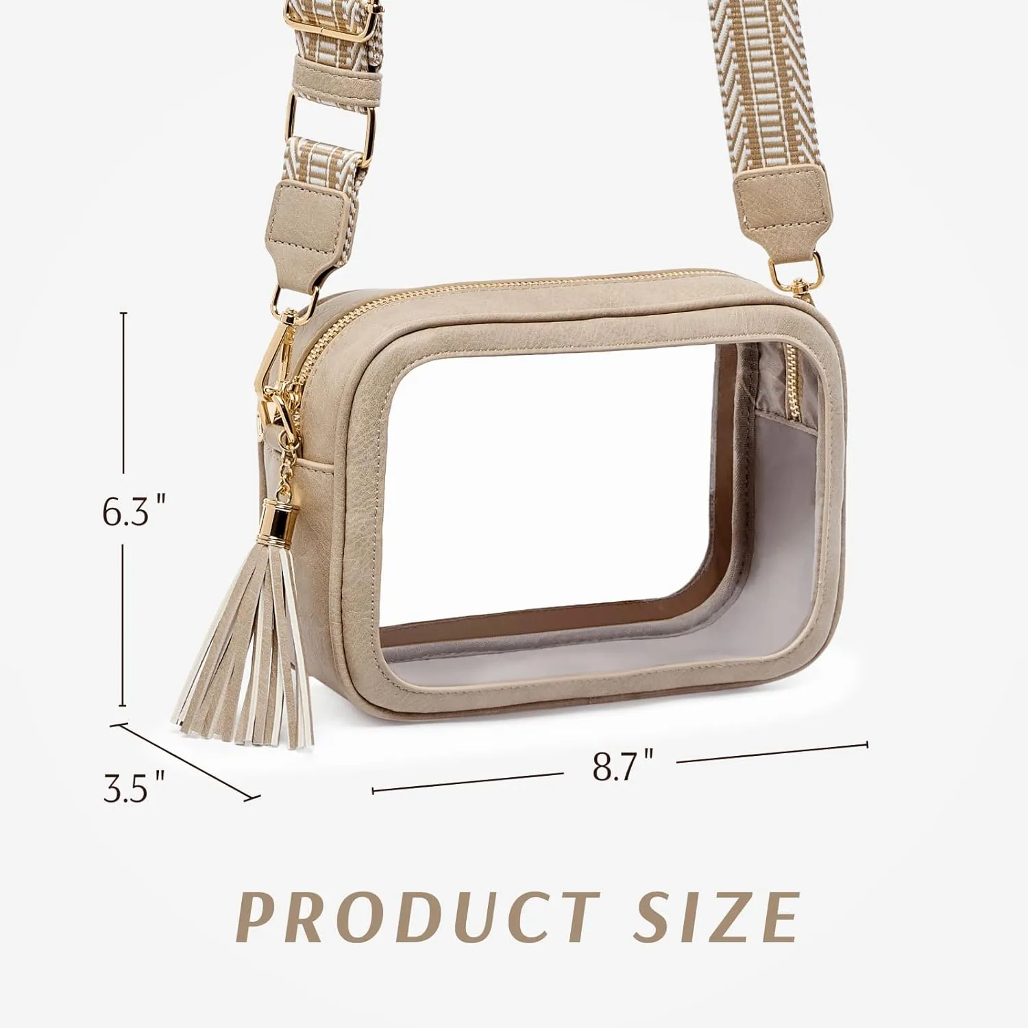 Clear Bag for Stadium Events, Clear Purse Stadium Approved Crossbody Bag for Concerts Sports Festivals Events Women