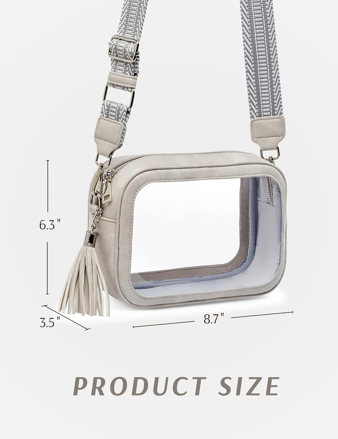 Clear Bag for Stadium Events, Clear Purse Stadium Approved Crossbody Bag for Concerts Sports Festivals Events Women