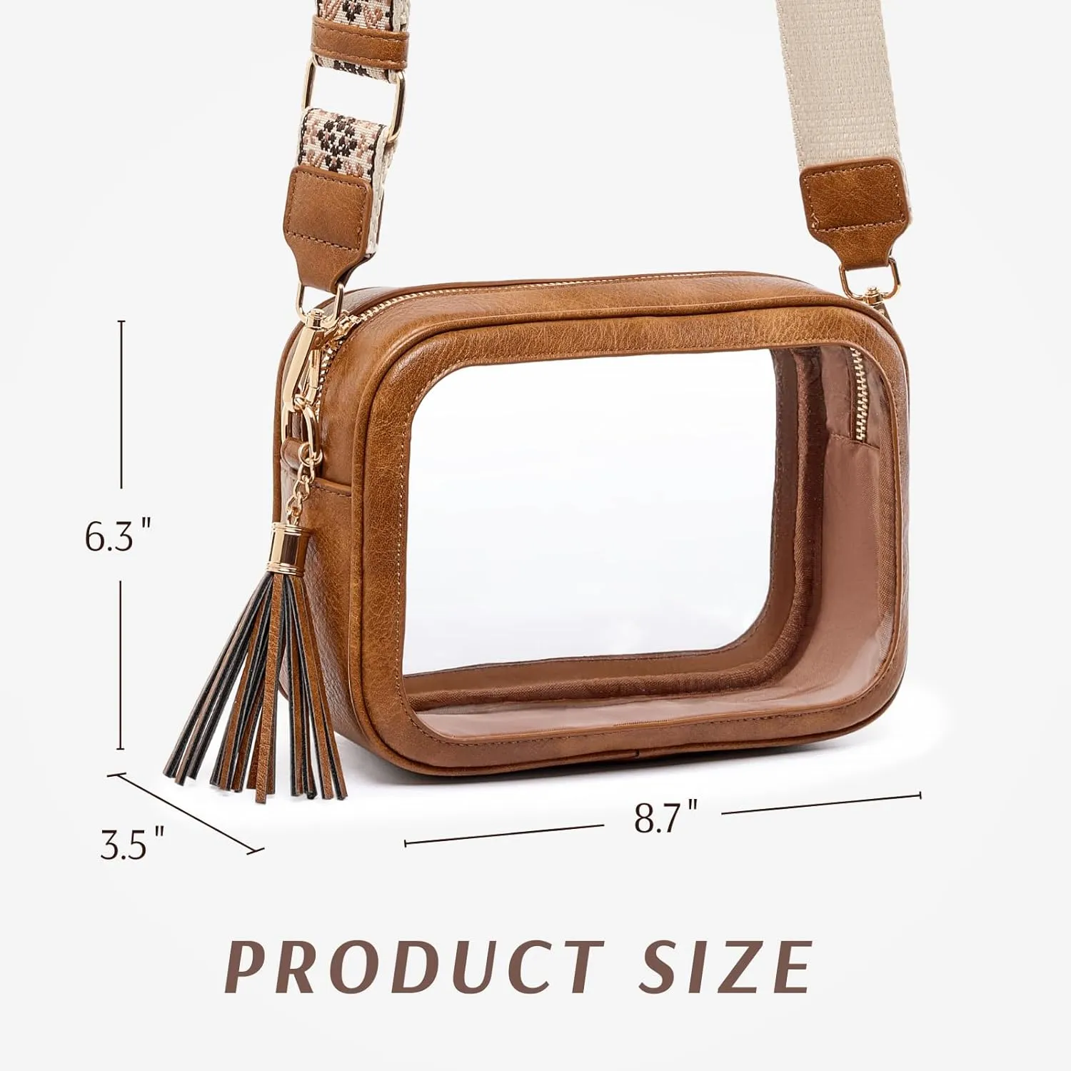Clear Bag for Stadium Events, Clear Purse Stadium Approved Crossbody Bag for Concerts Sports Festivals Events Women