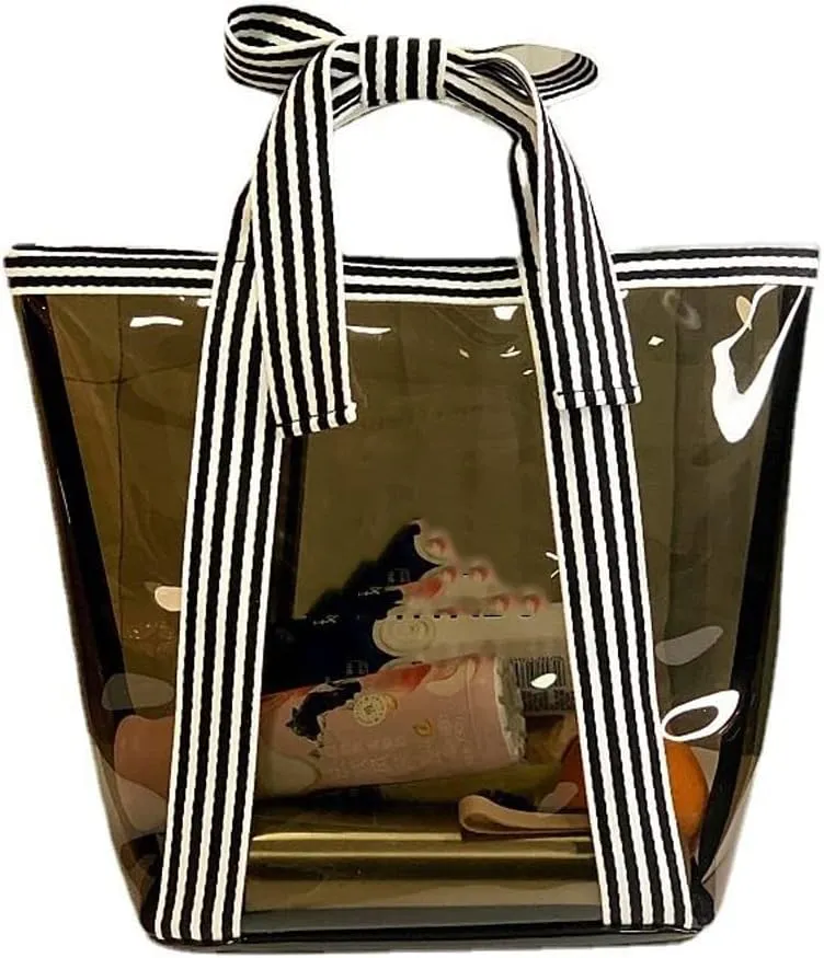 Clear Travel Bags for Women Clear Tote Bag for Work Beach Gym Stadium Security Approved