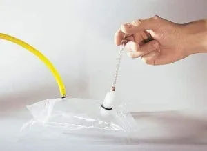 Cole-Parmer Kynar Gas Sampling Bag, 9" x 9", On/Off and Septum valves