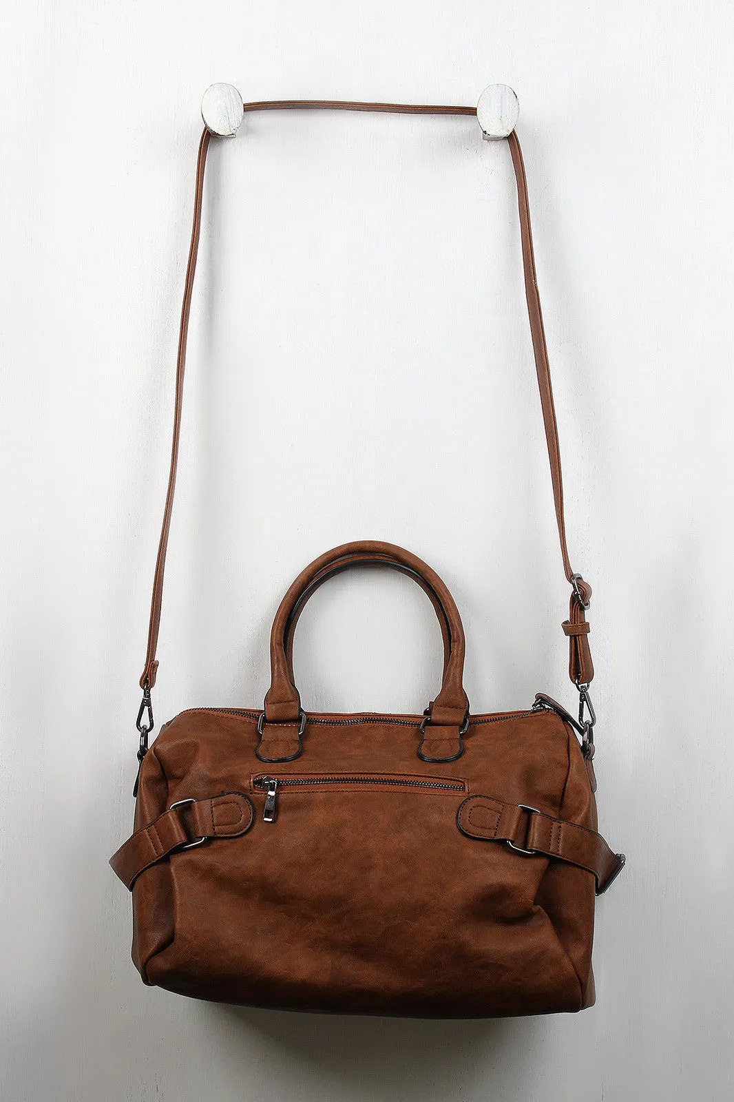 Commuter Closing soon Convenient delivery Leather Zip Bag Vegan Double