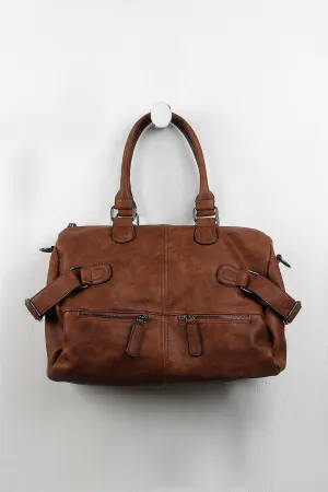Commuter Closing soon Convenient delivery Leather Zip Bag Vegan Double