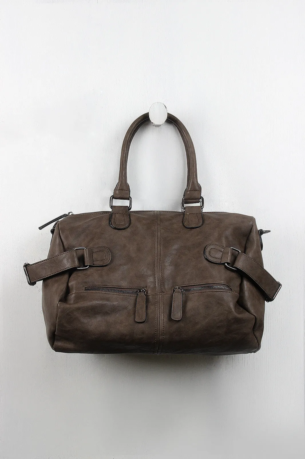 Commuter Closing soon Convenient delivery Leather Zip Bag Vegan Double