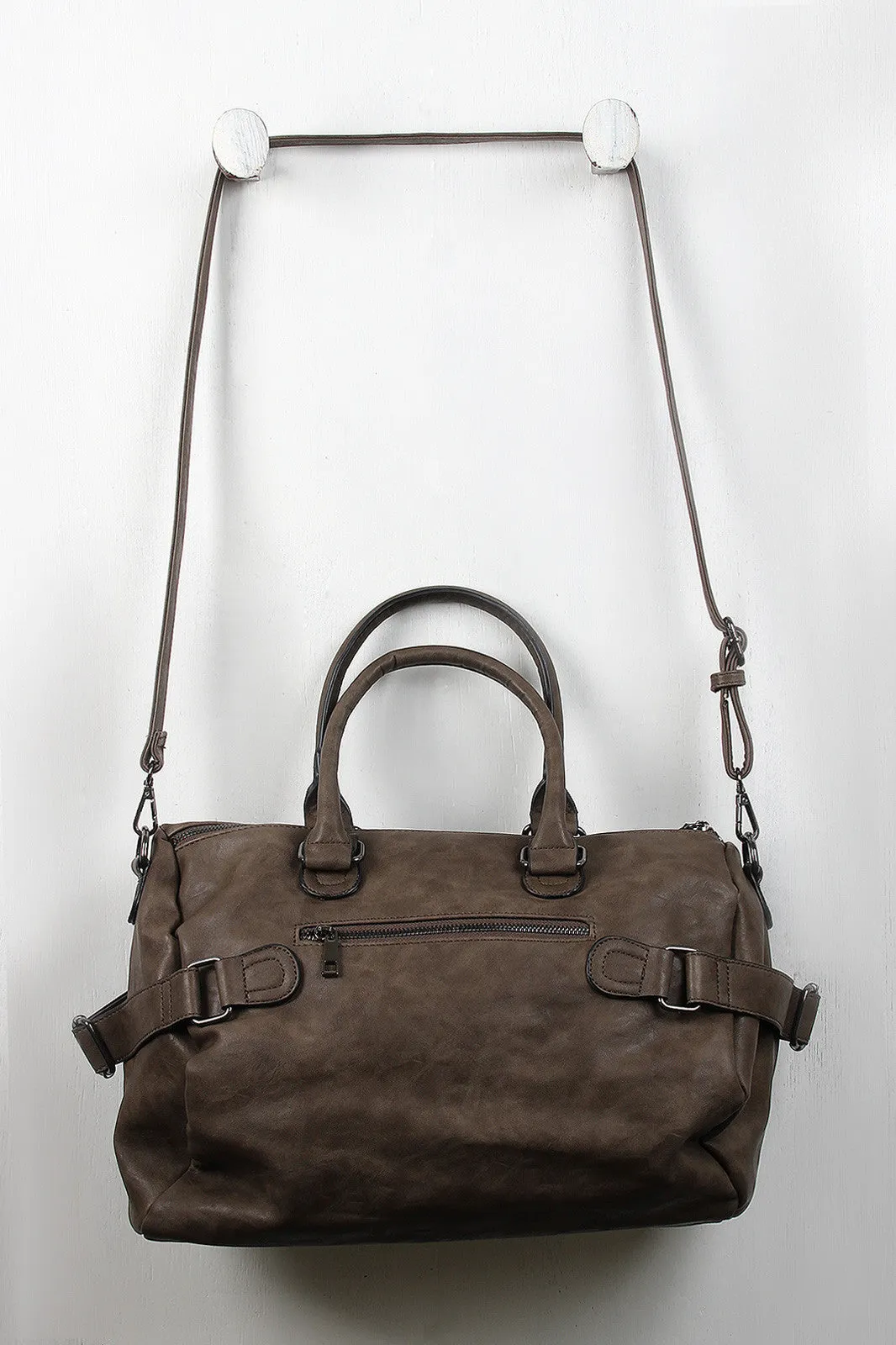Commuter Closing soon Convenient delivery Leather Zip Bag Vegan Double