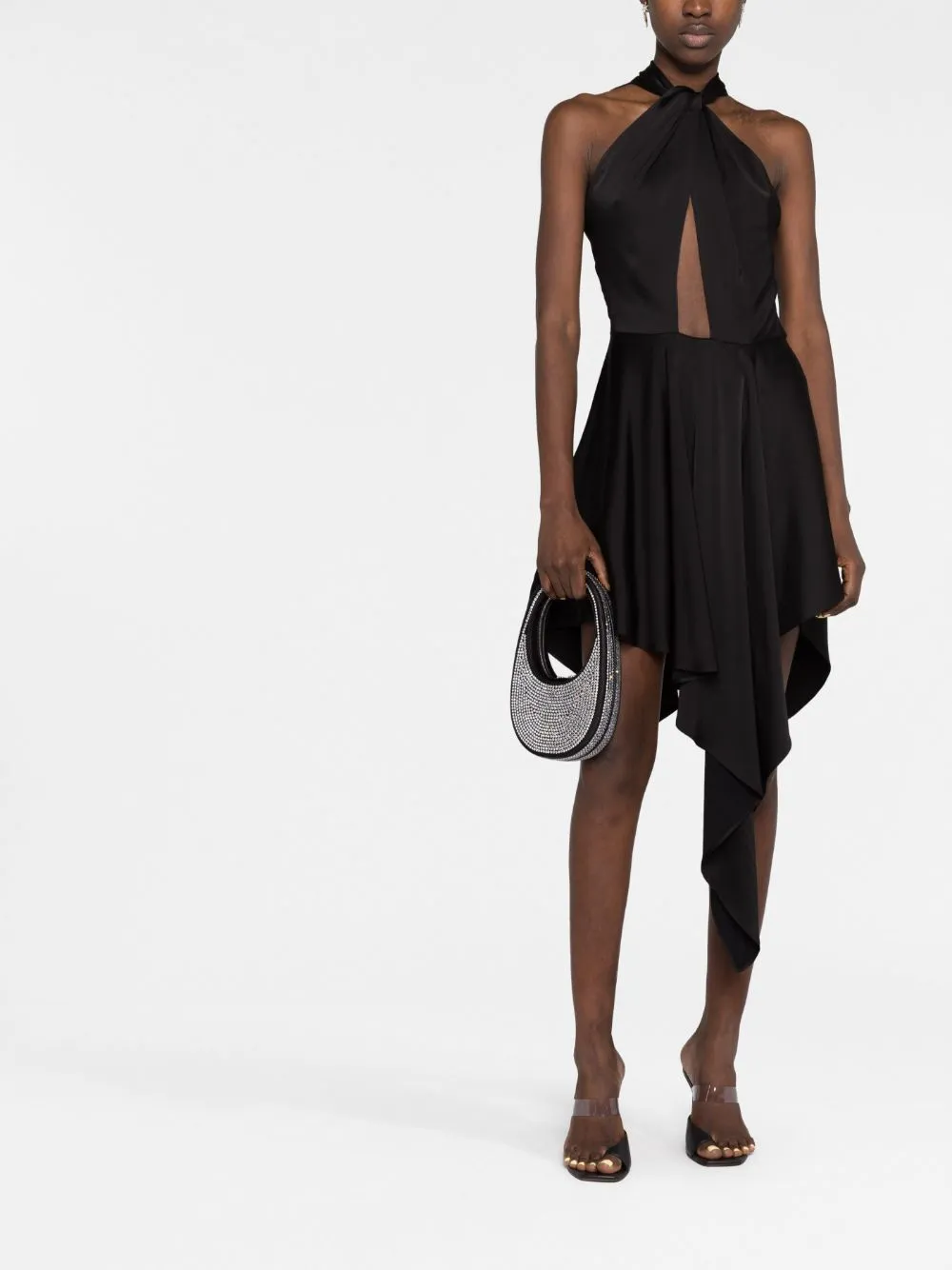 Coperni Mini Swipe Crystal Embellished Leather Handbag