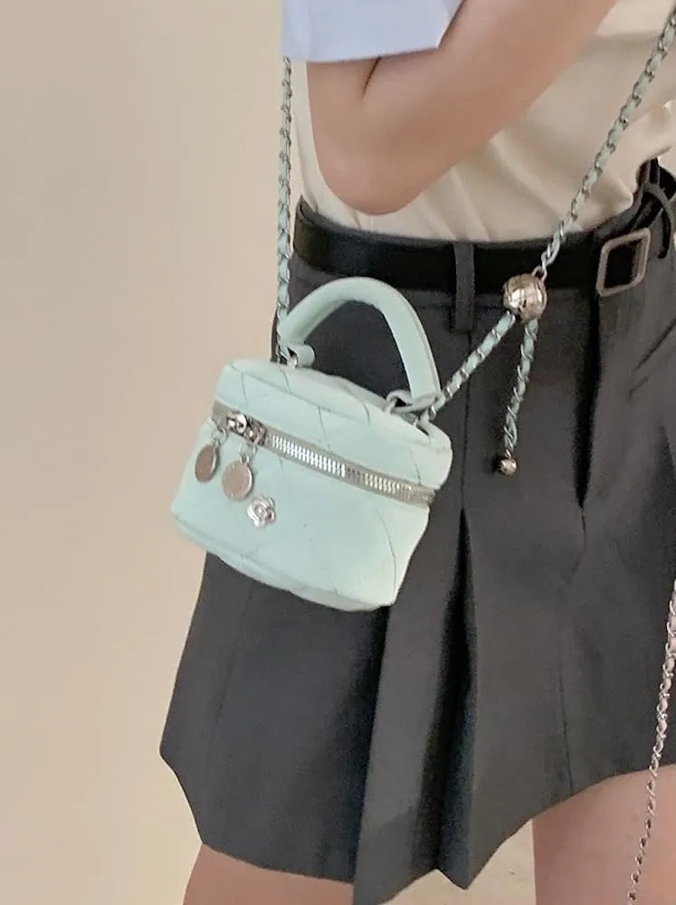 Coquette Mini Crossbody Bags for Women Chain Strap Quilted Handbag Mini Bag Purse Small Bag Coquette Stuff