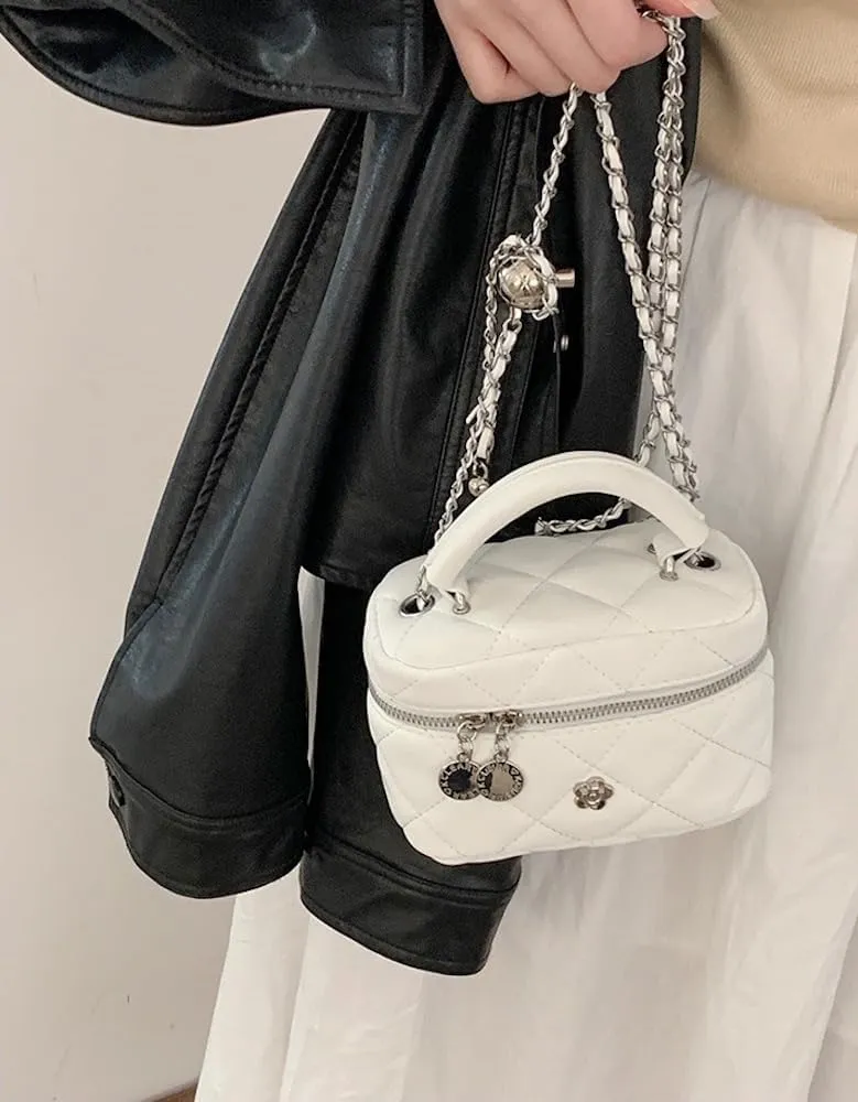 Coquette Mini Crossbody Bags for Women Chain Strap Quilted Handbag Mini Bag Purse Small Bag Coquette Stuff