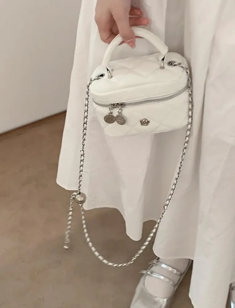 Coquette Mini Crossbody Bags for Women Chain Strap Quilted Handbag Mini Bag Purse Small Bag Coquette Stuff