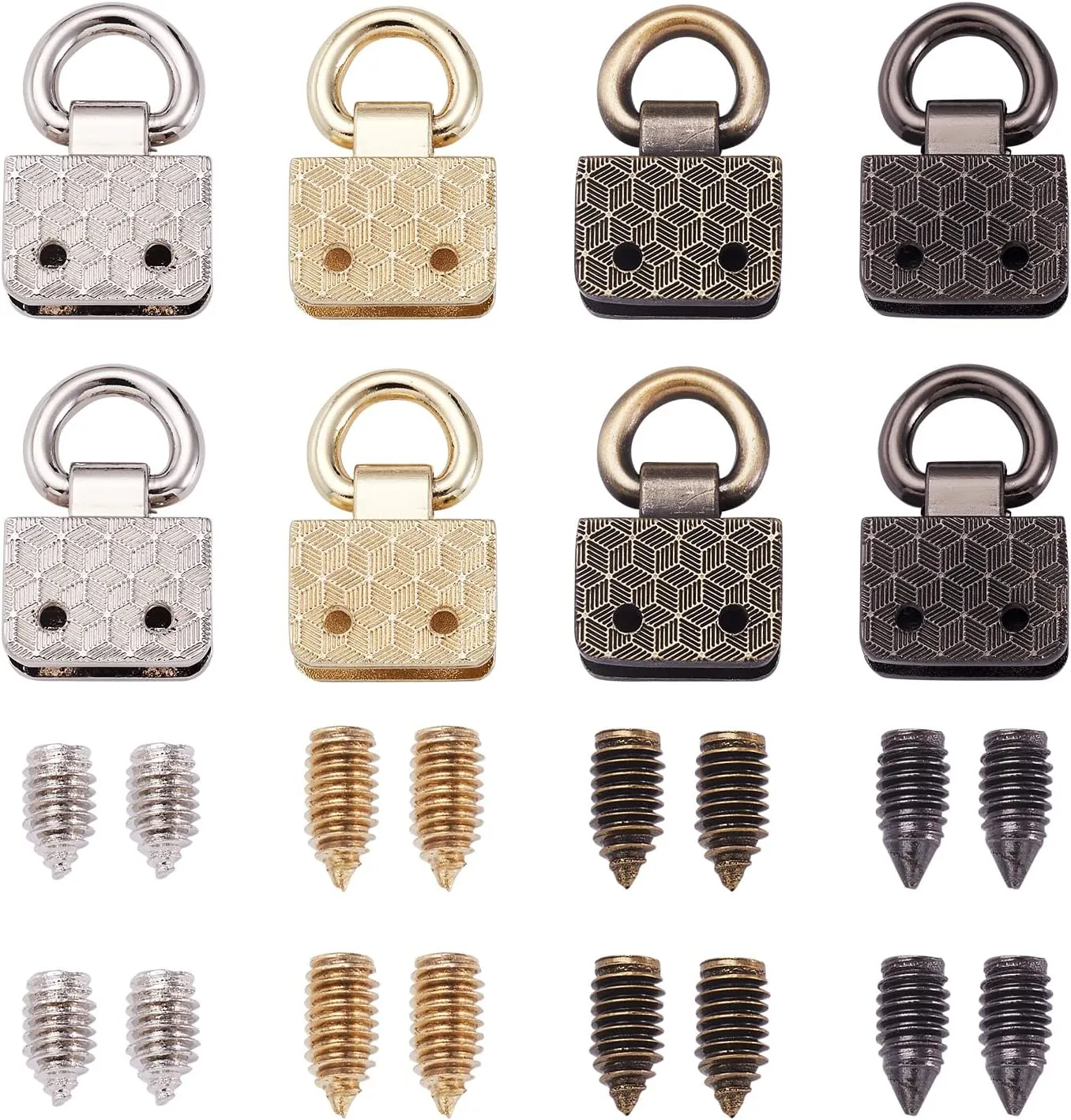 Craftdady 8 Set Purse Suspension Clasp Metal Bag Side Ring Buckle Handbag Chain Strap Connector for DIY Leather Crafts Handbags Hardware Accessories