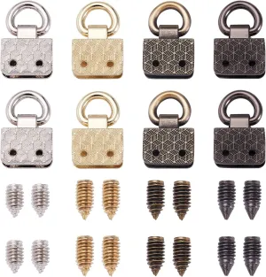 Craftdady 8 Set Purse Suspension Clasp Metal Bag Side Ring Buckle Handbag Chain Strap Connector for DIY Leather Crafts Handbags Hardware Accessories