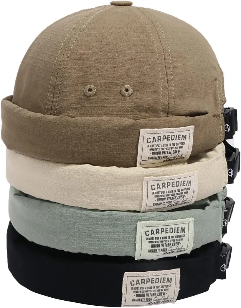 Croogo Hats for Men - Brimless Cap, Retro Strapback, Adjustable Landlord Skullcap