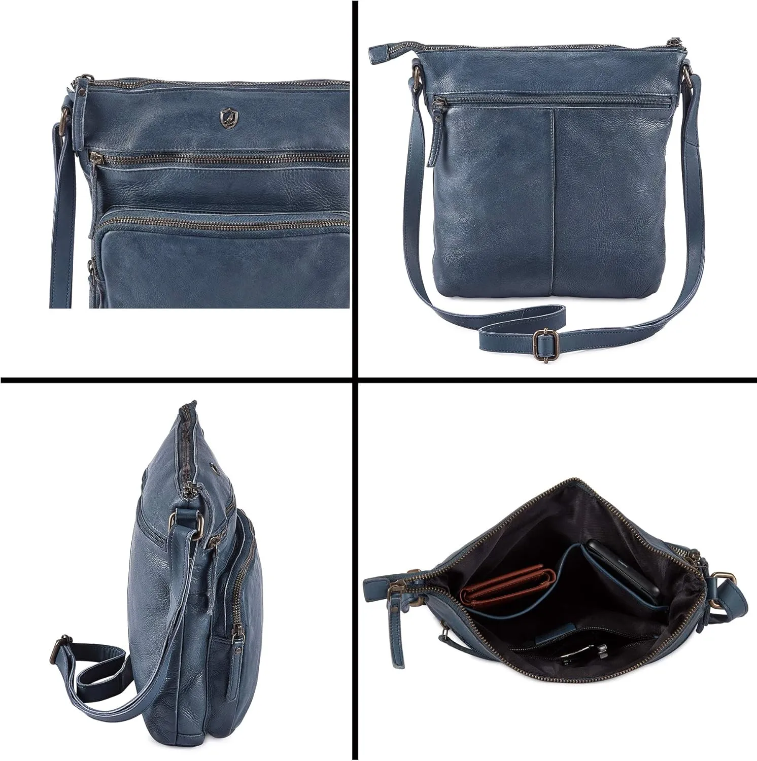 Crossbody Bags for Women Real Leather Purse Handmade Vintage Crossover Shoulder Pocketbook