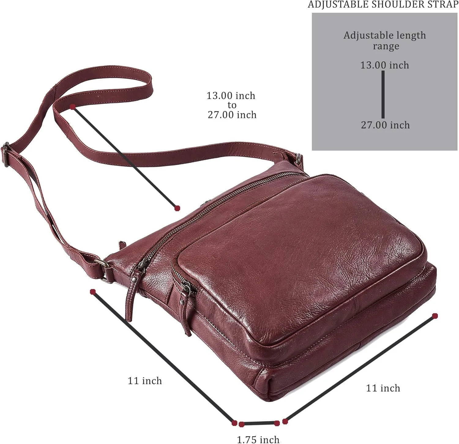 Crossbody Bags for Women Real Leather Purse Handmade Vintage Crossover Shoulder Pocketbook