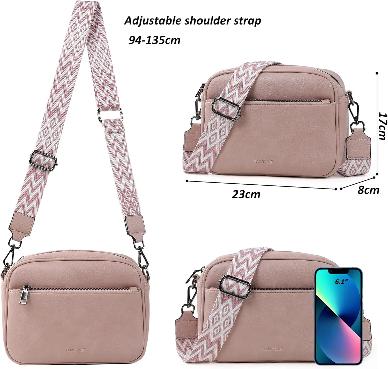 Crossbody Bags for Women Shoulder Bag Multifunctional Handbags with Compartments Small Purse with Wide Strap