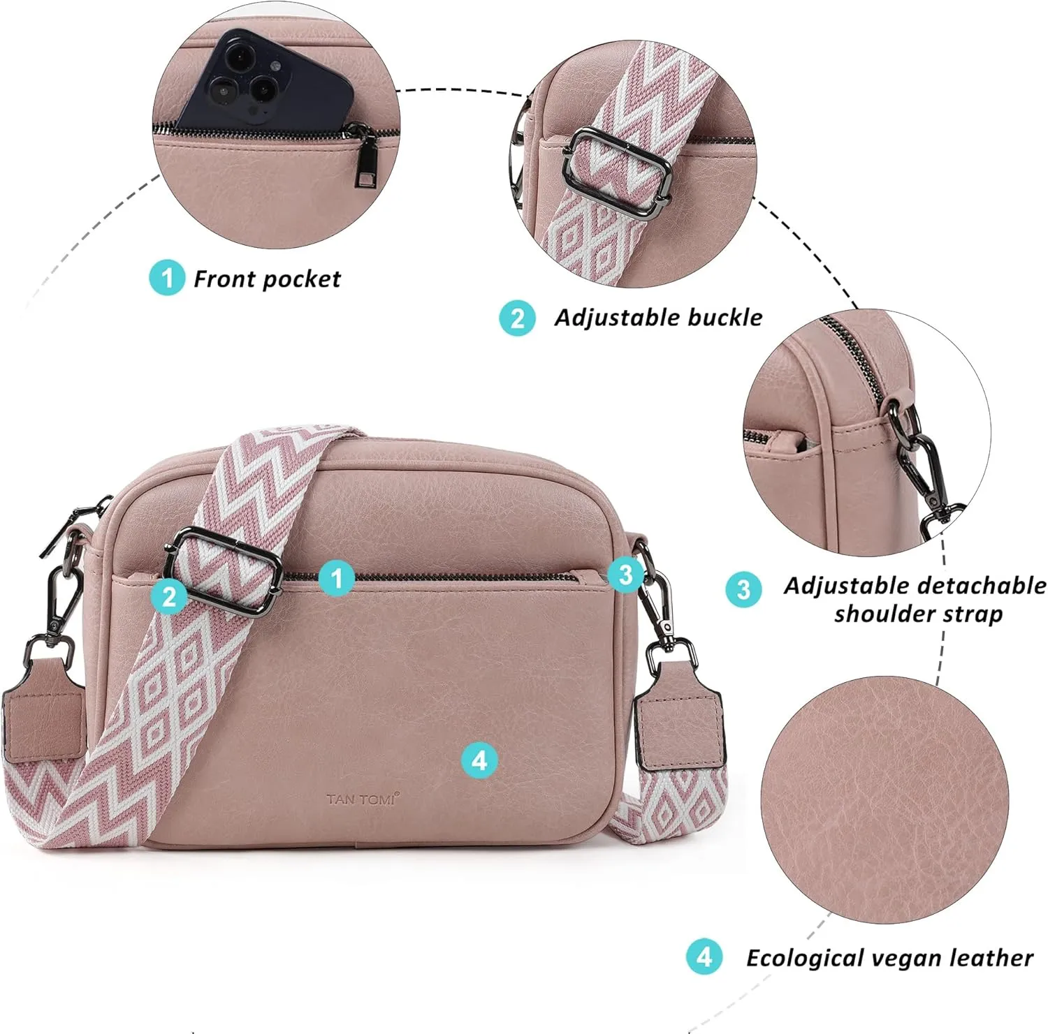 Crossbody Bags for Women Shoulder Bag Multifunctional Handbags with Compartments Small Purse with Wide Strap