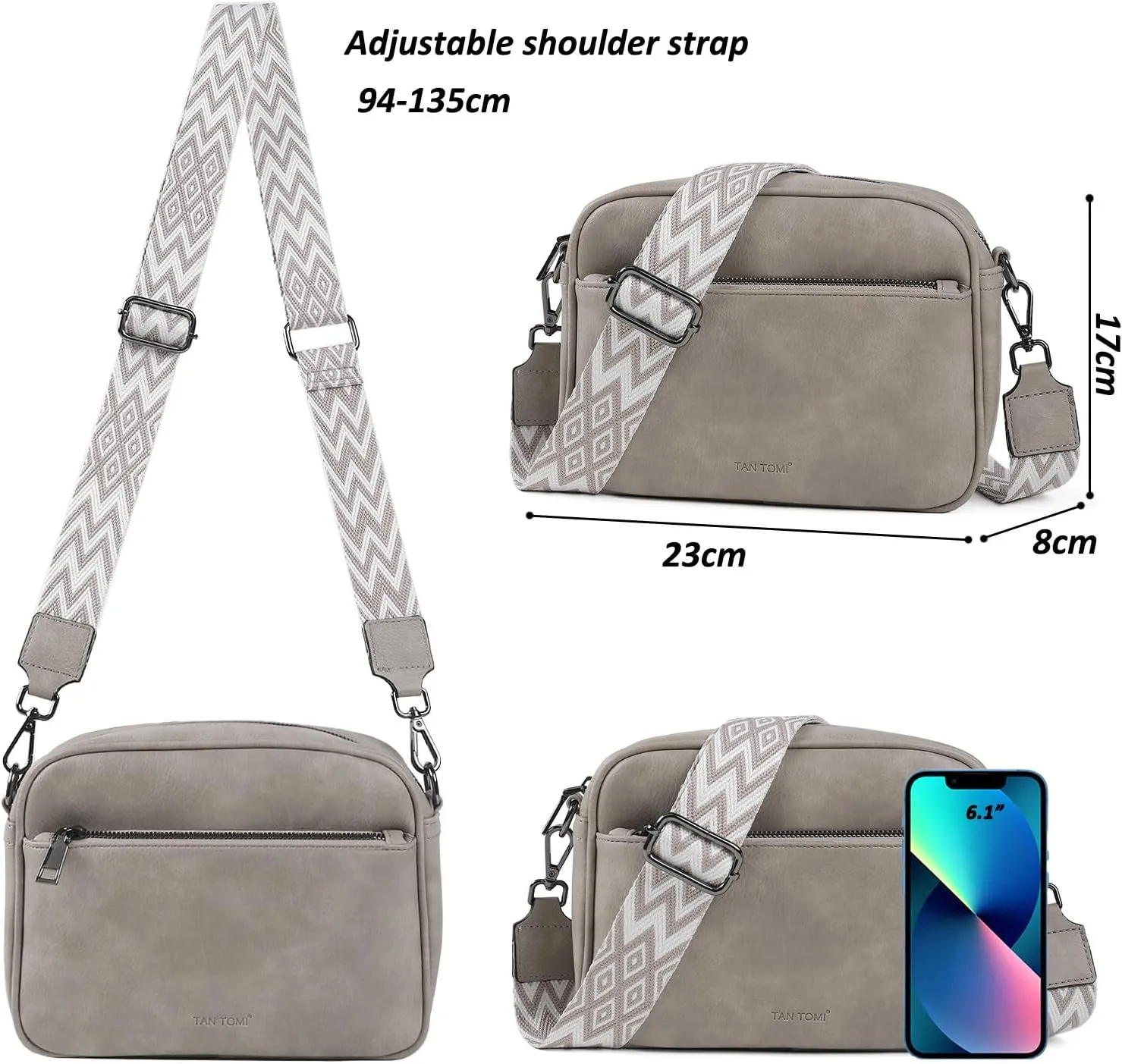 Crossbody Bags for Women Shoulder Bag Multifunctional Handbags with Compartments Small Purse with Wide Strap